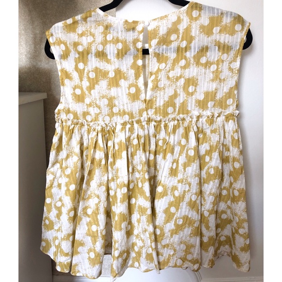 NWT- INA Poka Dot Ruffle Peplum Blouse - Picture 3 of 7